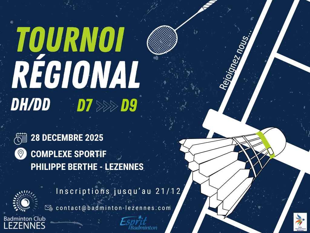 28-12-2025 | Lezennes | Tournoi Régional DH/DD D7/D8/D9